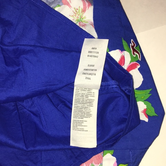 Hollister blue tropical floral strapless dress S - Picture 7 of 8